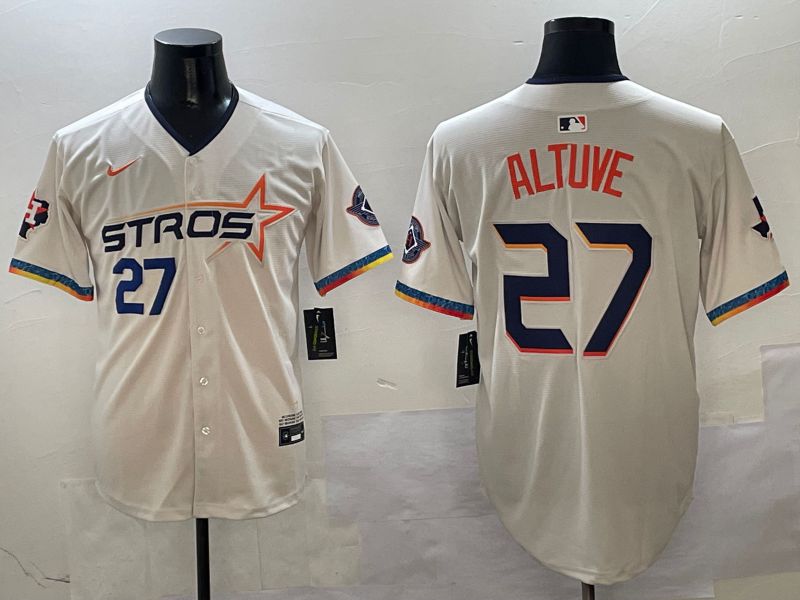 Men Houston Astros #27 Altuve Cream Fourth generation Joint Name 2025 Nike MLB Jersey style 4153